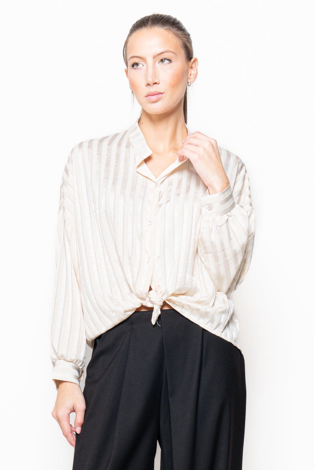 Camicia in tessuto rigato