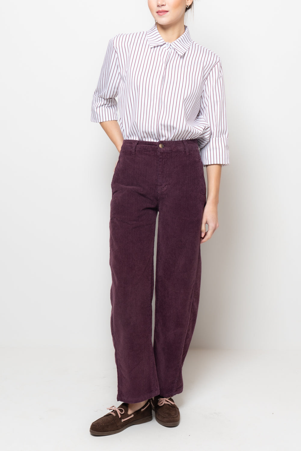 Pantaloni barrel in velluto