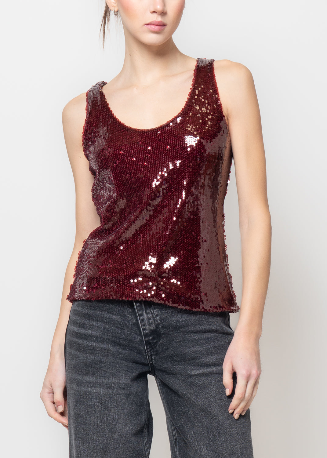 Canotta in paillettes