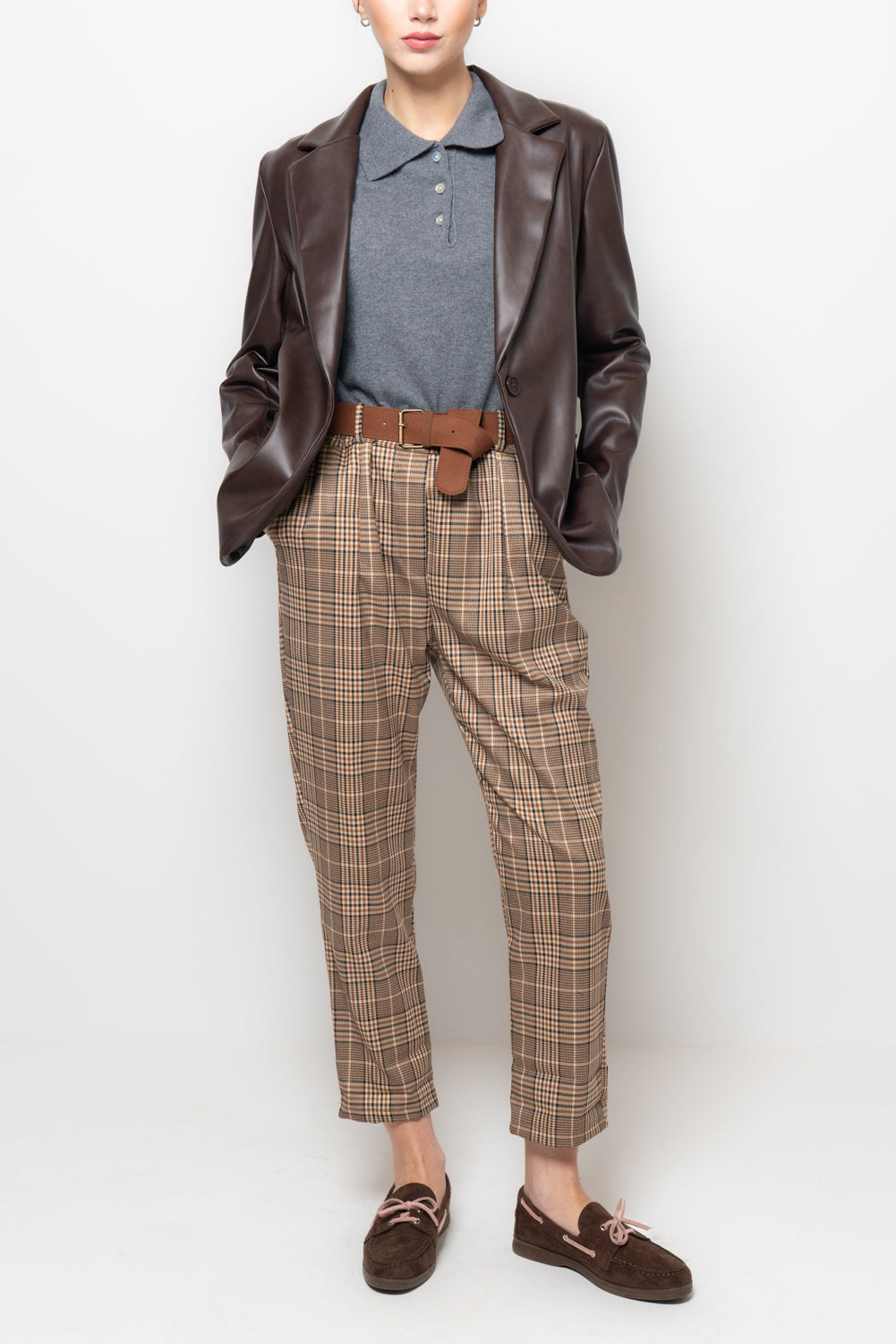 Giacca over in similpelle