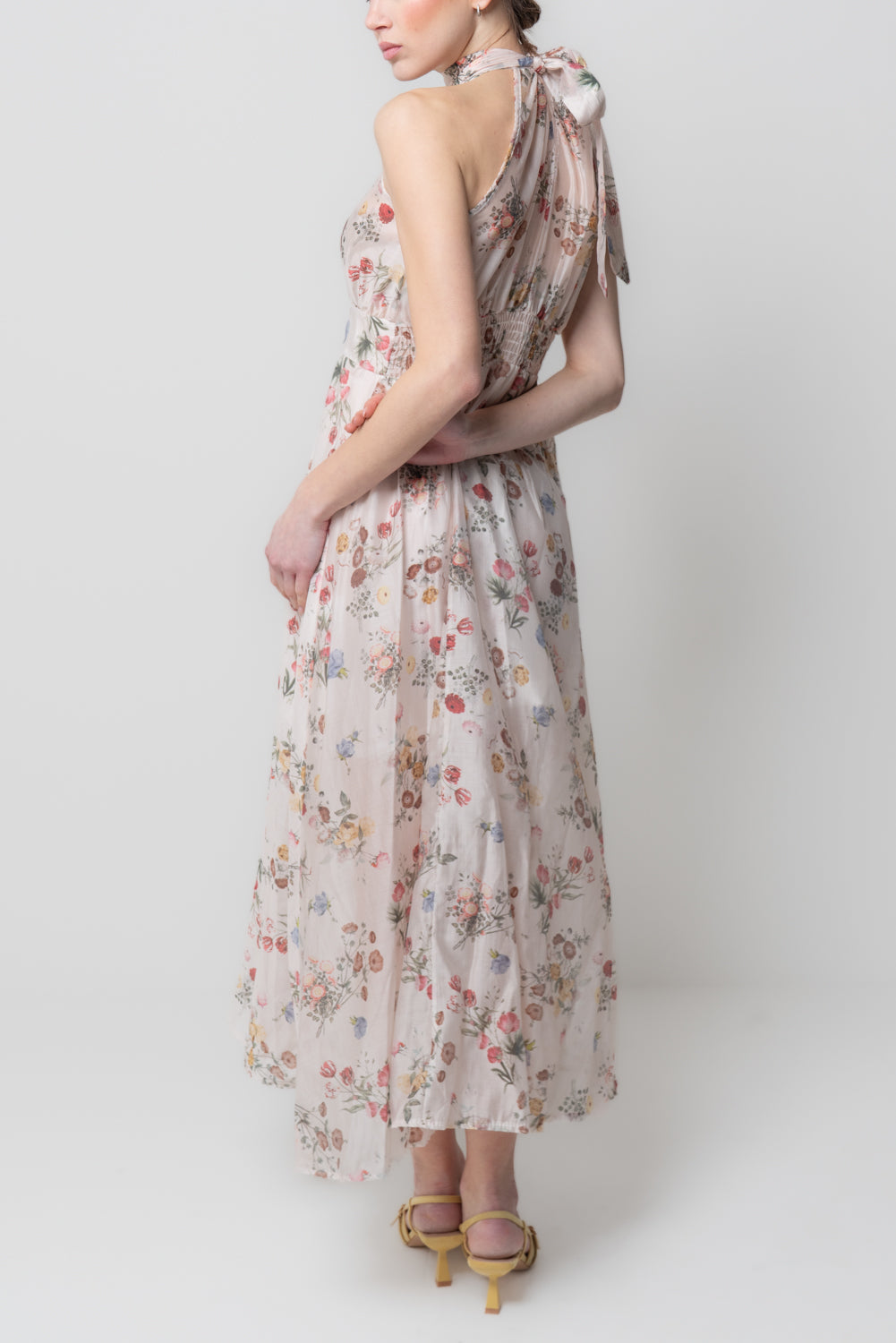 Abito Lungo Floreale Halter