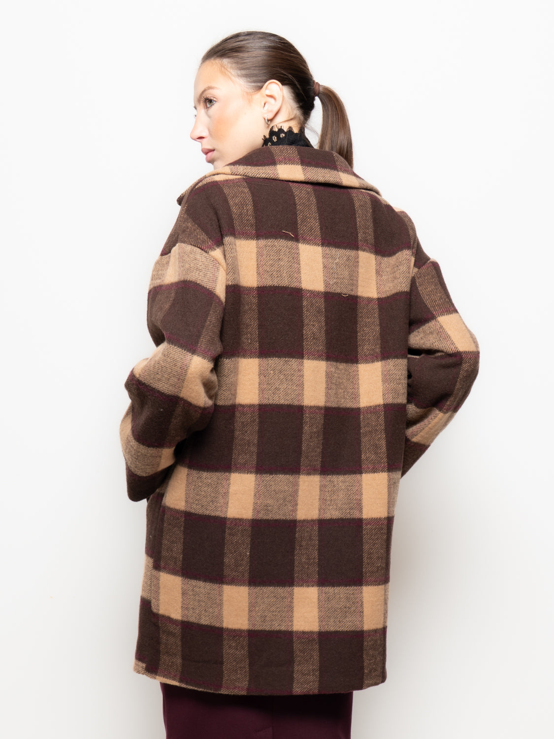 Cappotto oversize a quadri