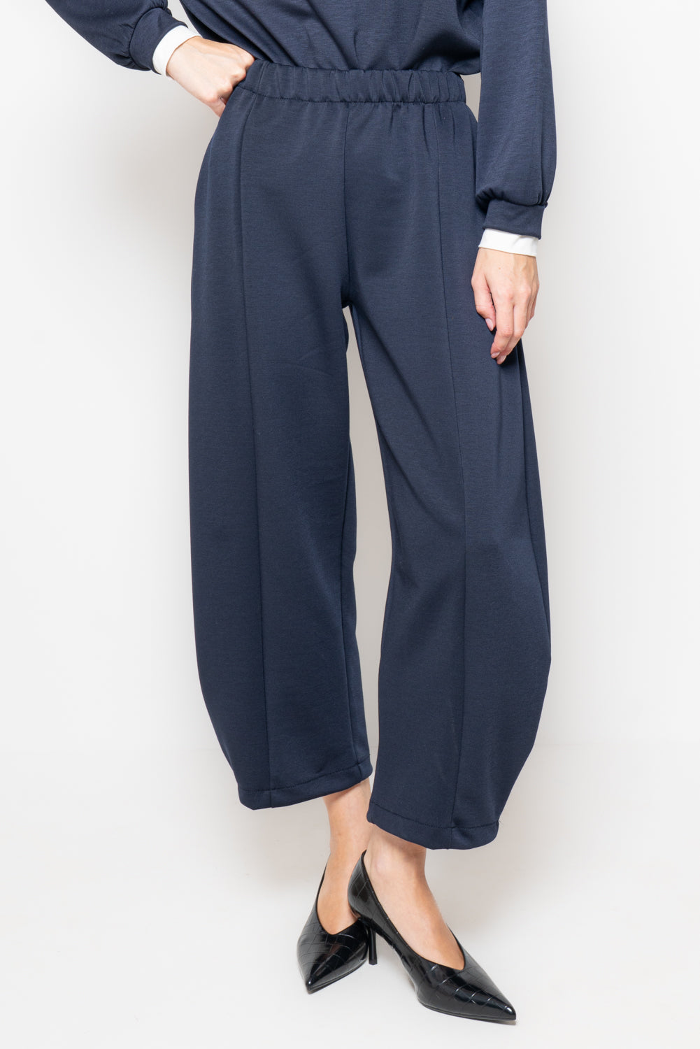 Pantalone barrel in ecopelle