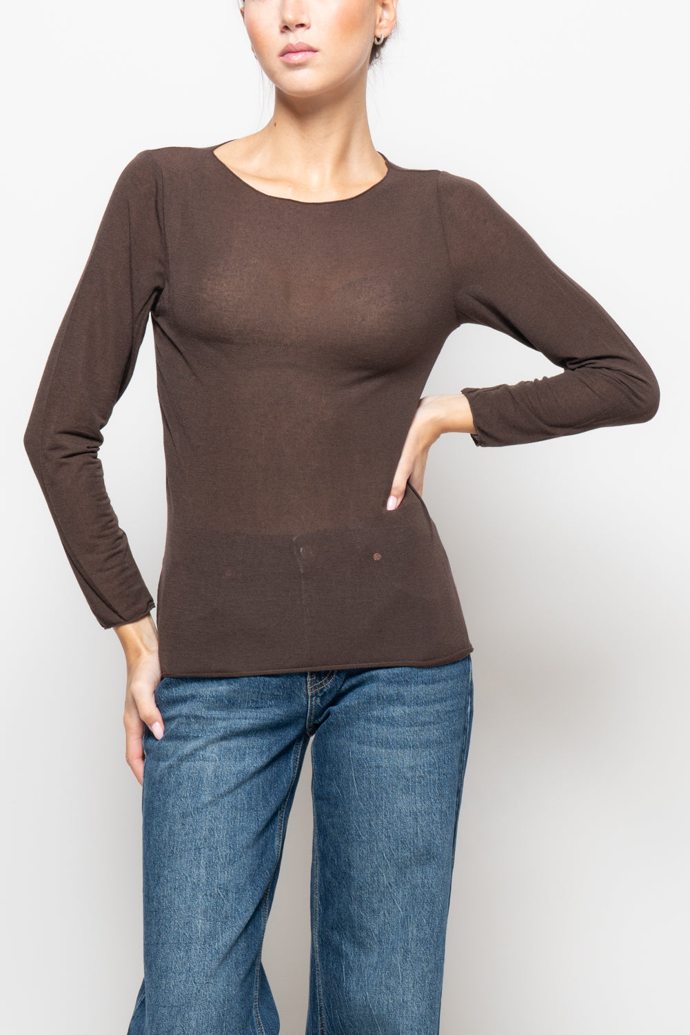T shirt in misto cashmere
