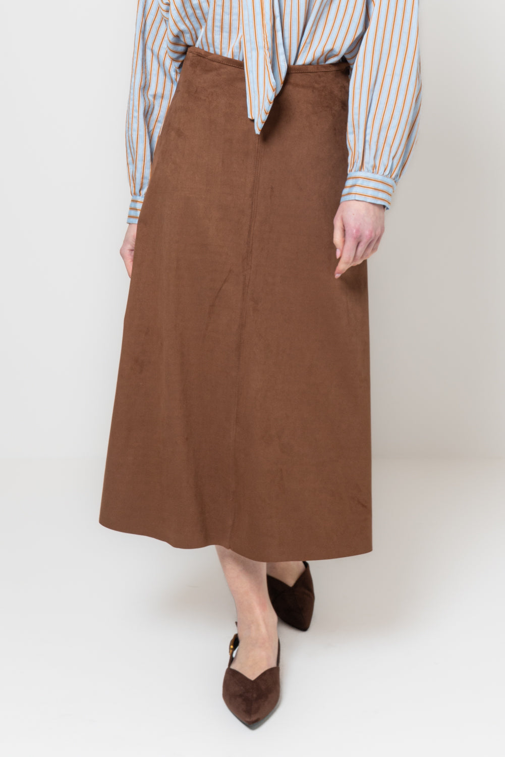 Lunguette a trapezio in suede