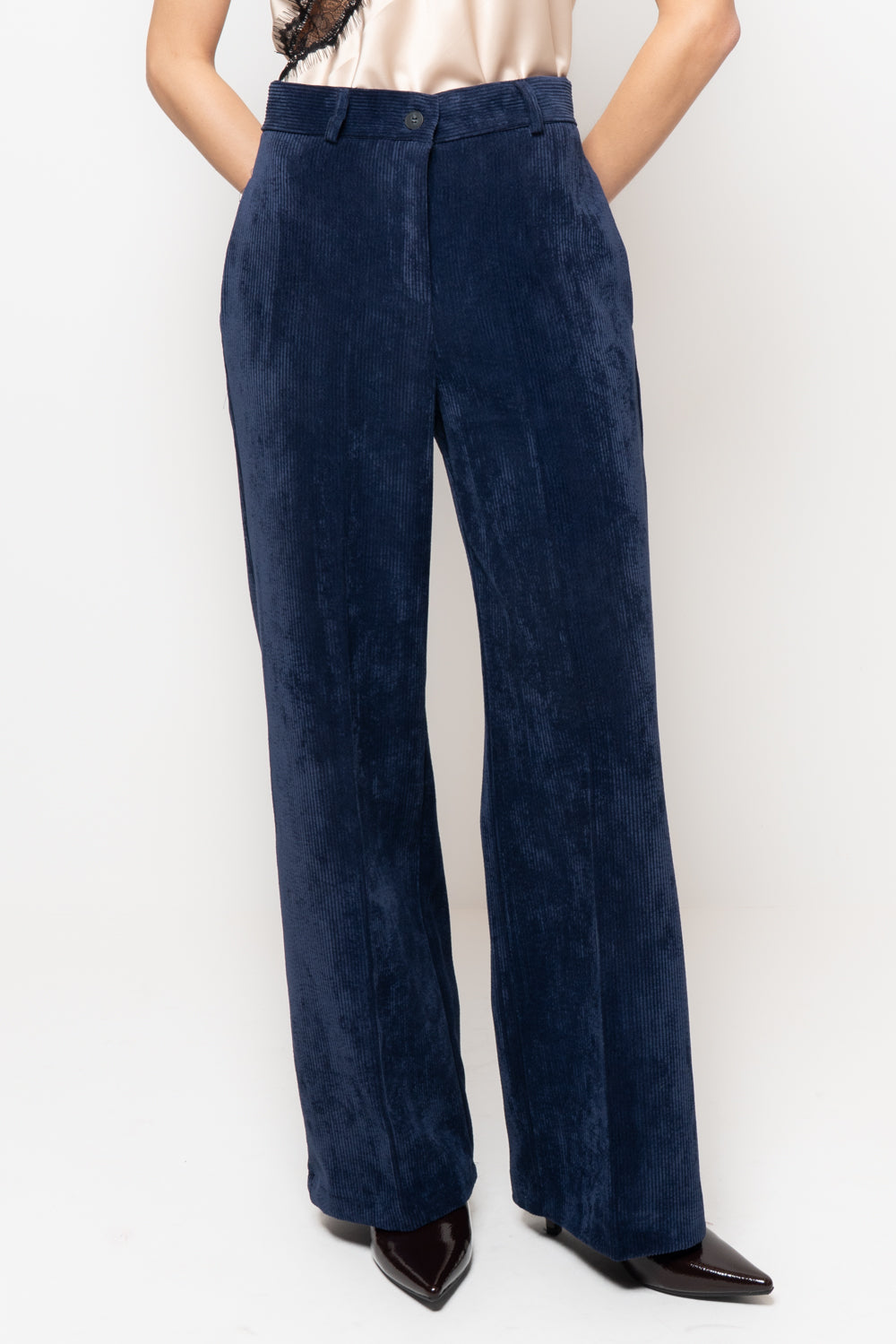 Pantaloni in velluto a palazzo