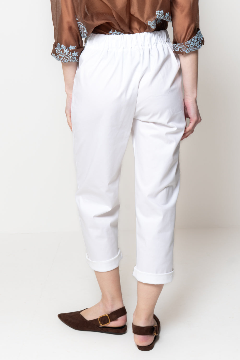 Pantalone in Cotone Due Bottoni