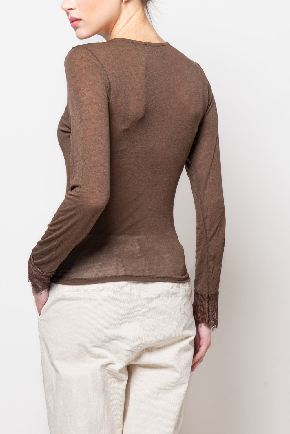 Maglia scollo a V ultralight in misto cashmere