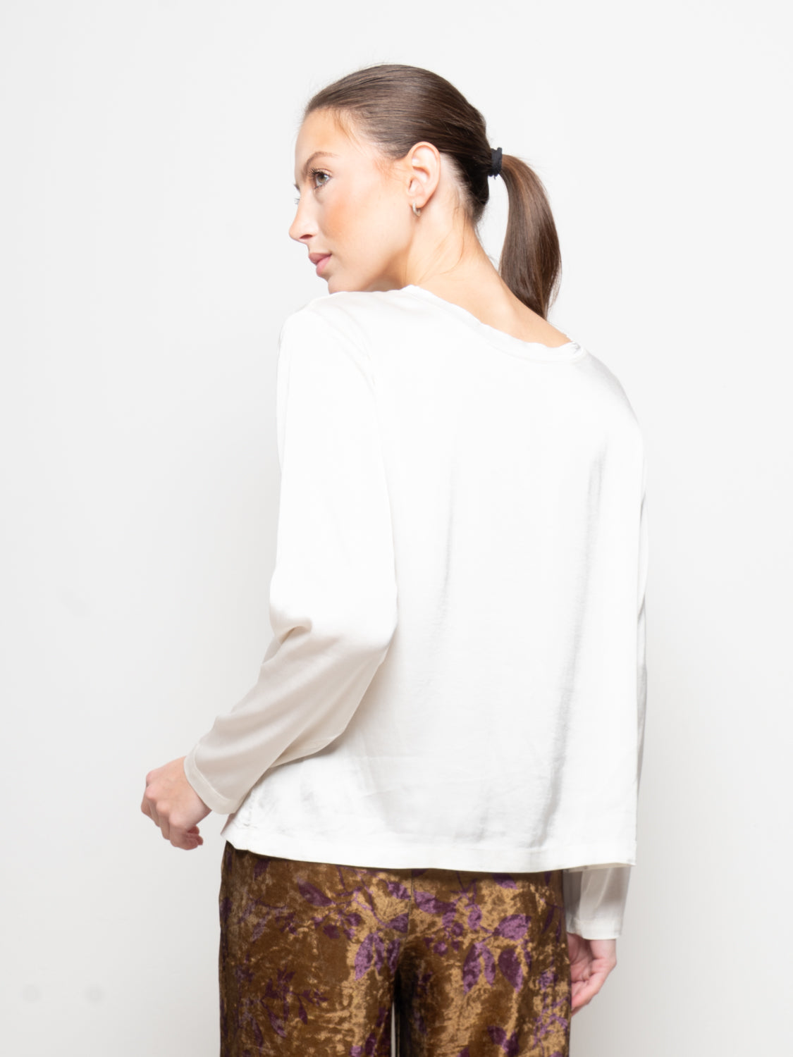 T-shirt maniche lunghe in satin