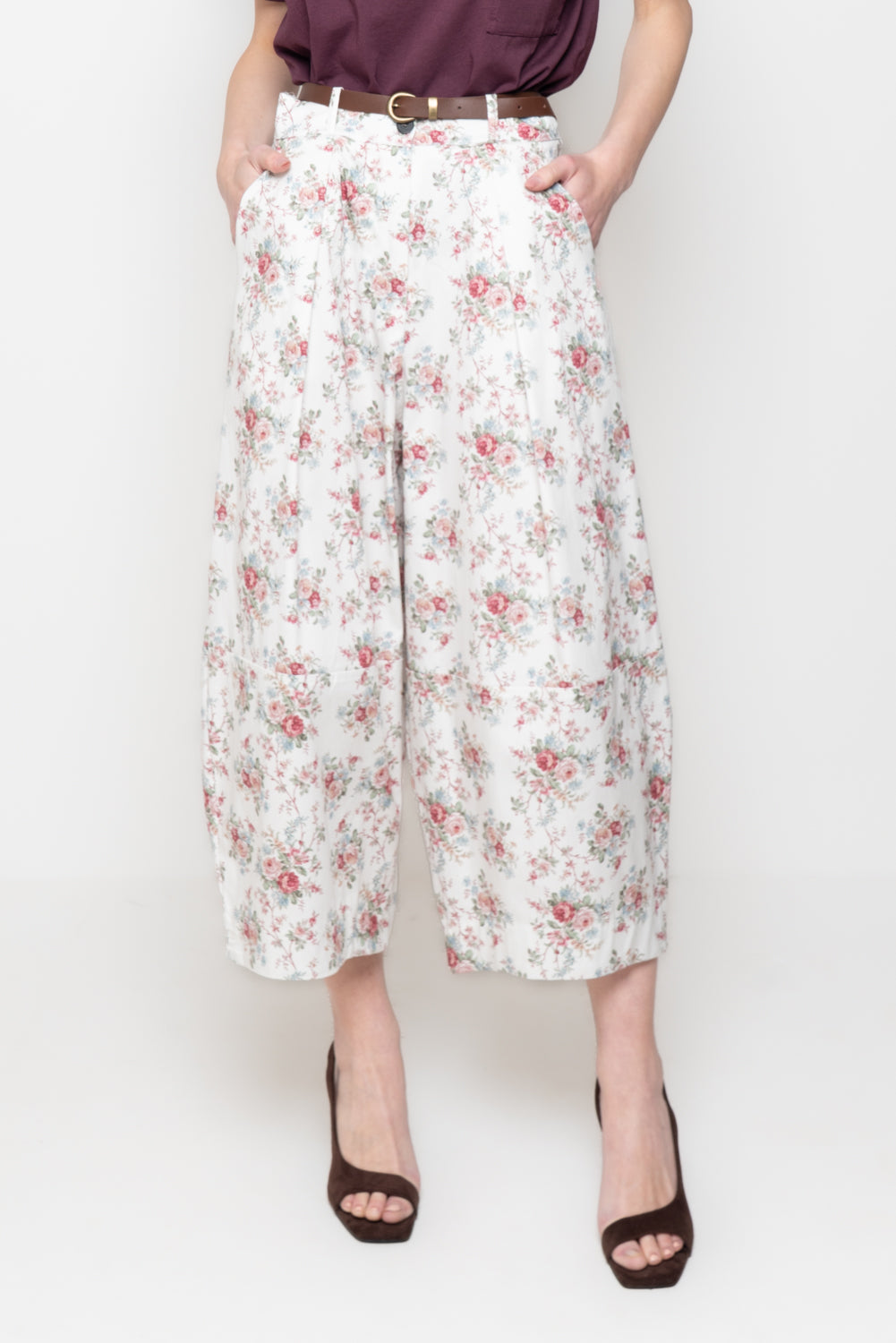 Pantaloni barrel a Fiori