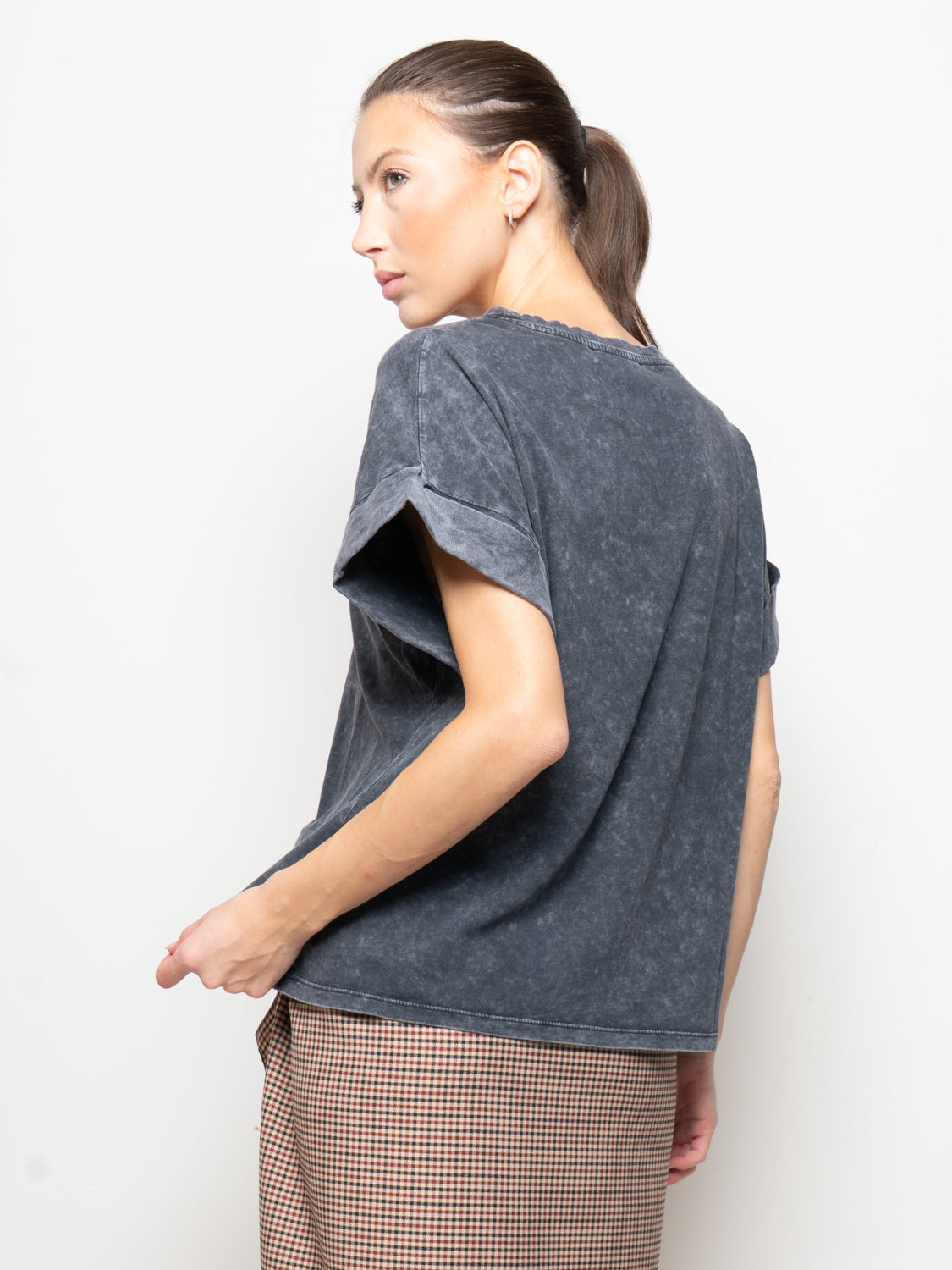 T-shirt girocollo con stampa grafica college