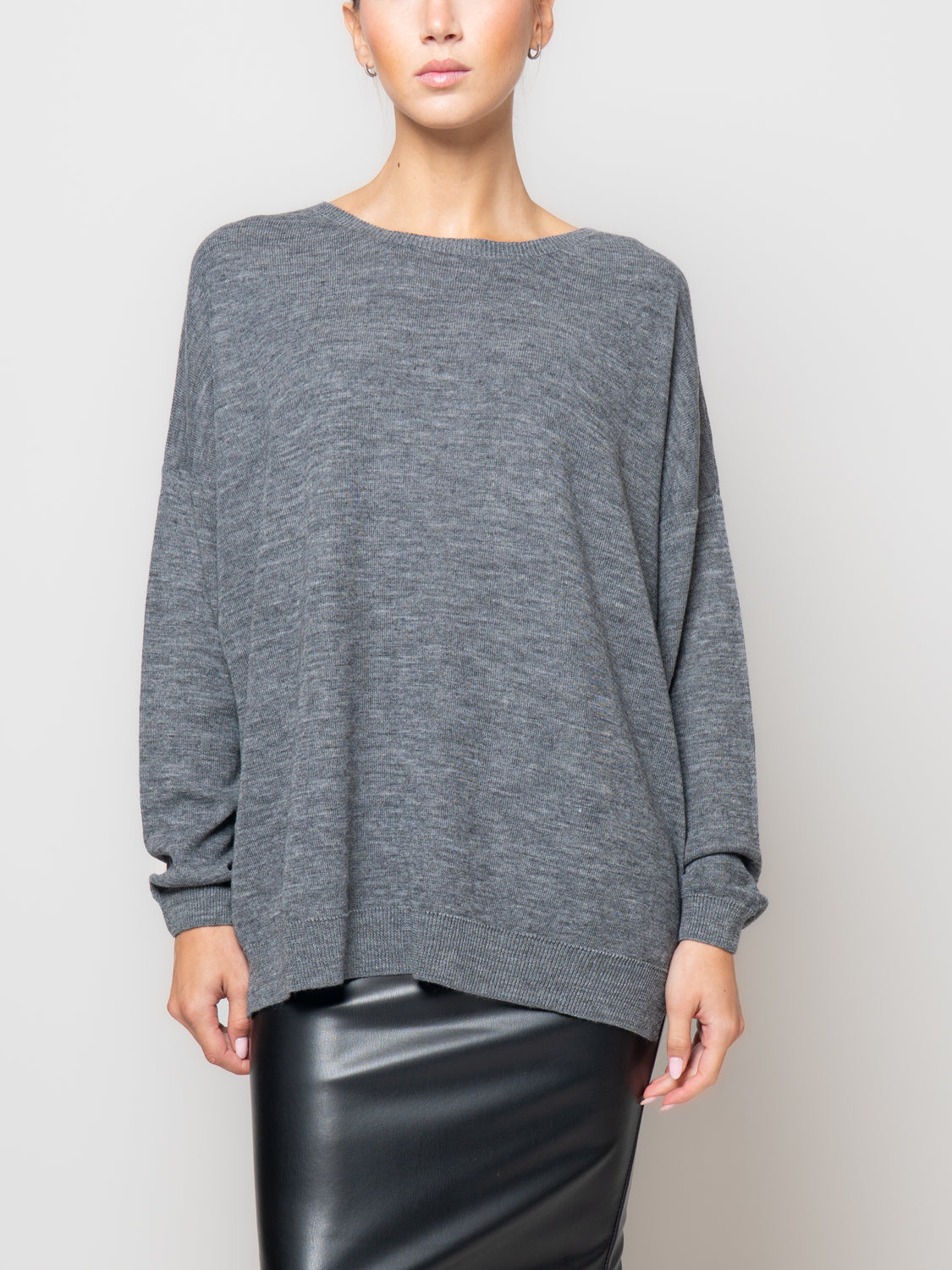 Maglia over misto lana