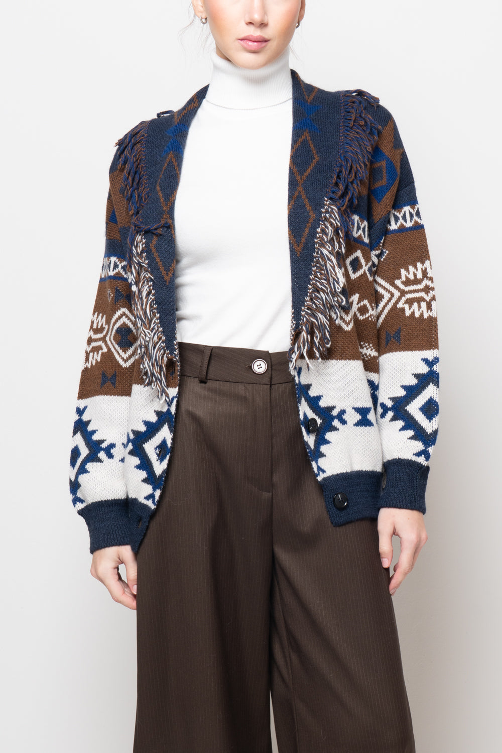 Cardigan con frange