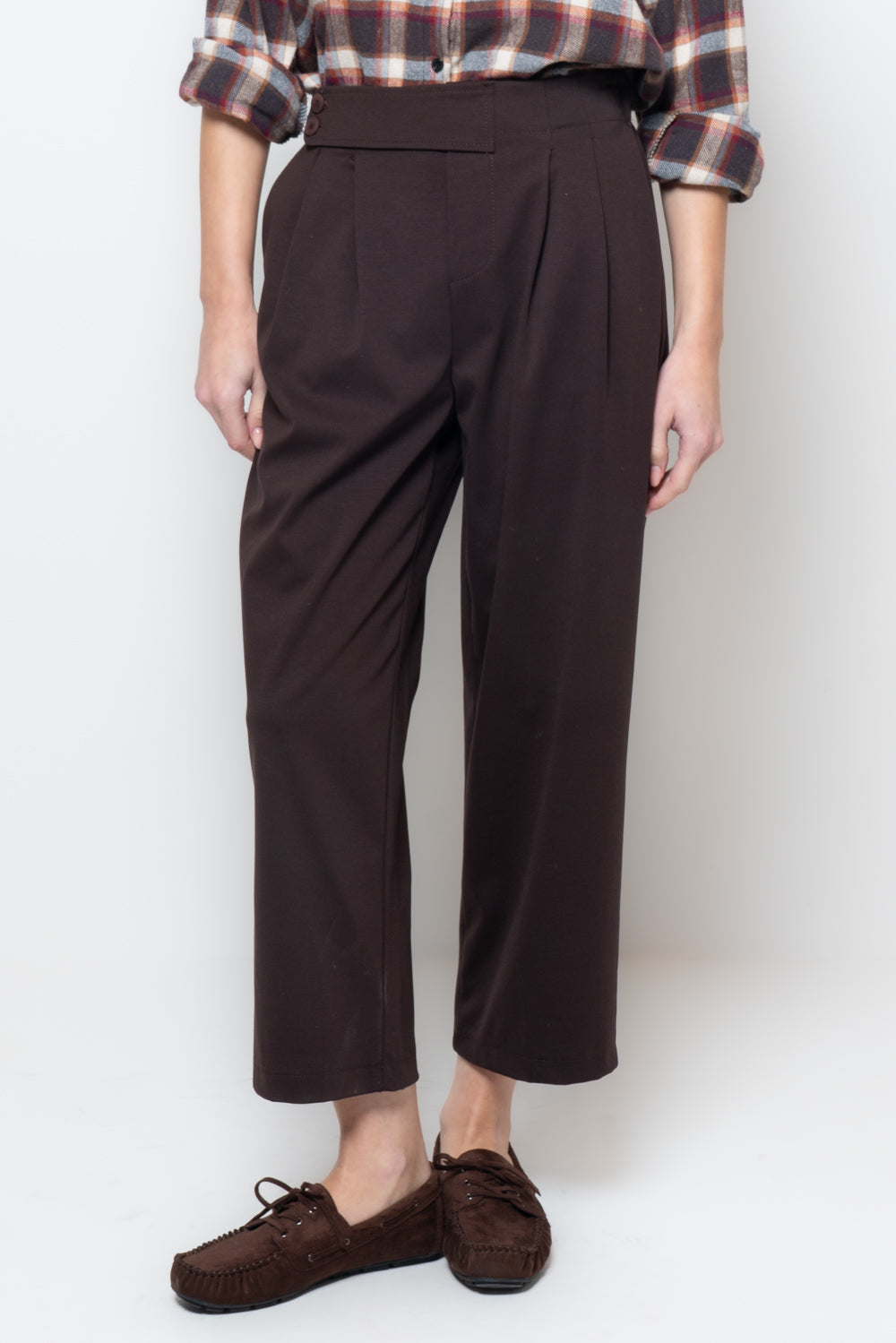 Pantalone in punto milano doppio bottone