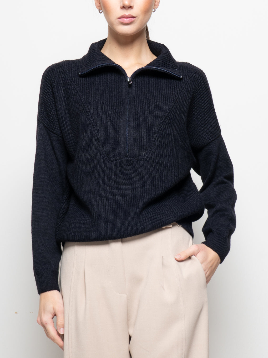 Maglione con collo a zip