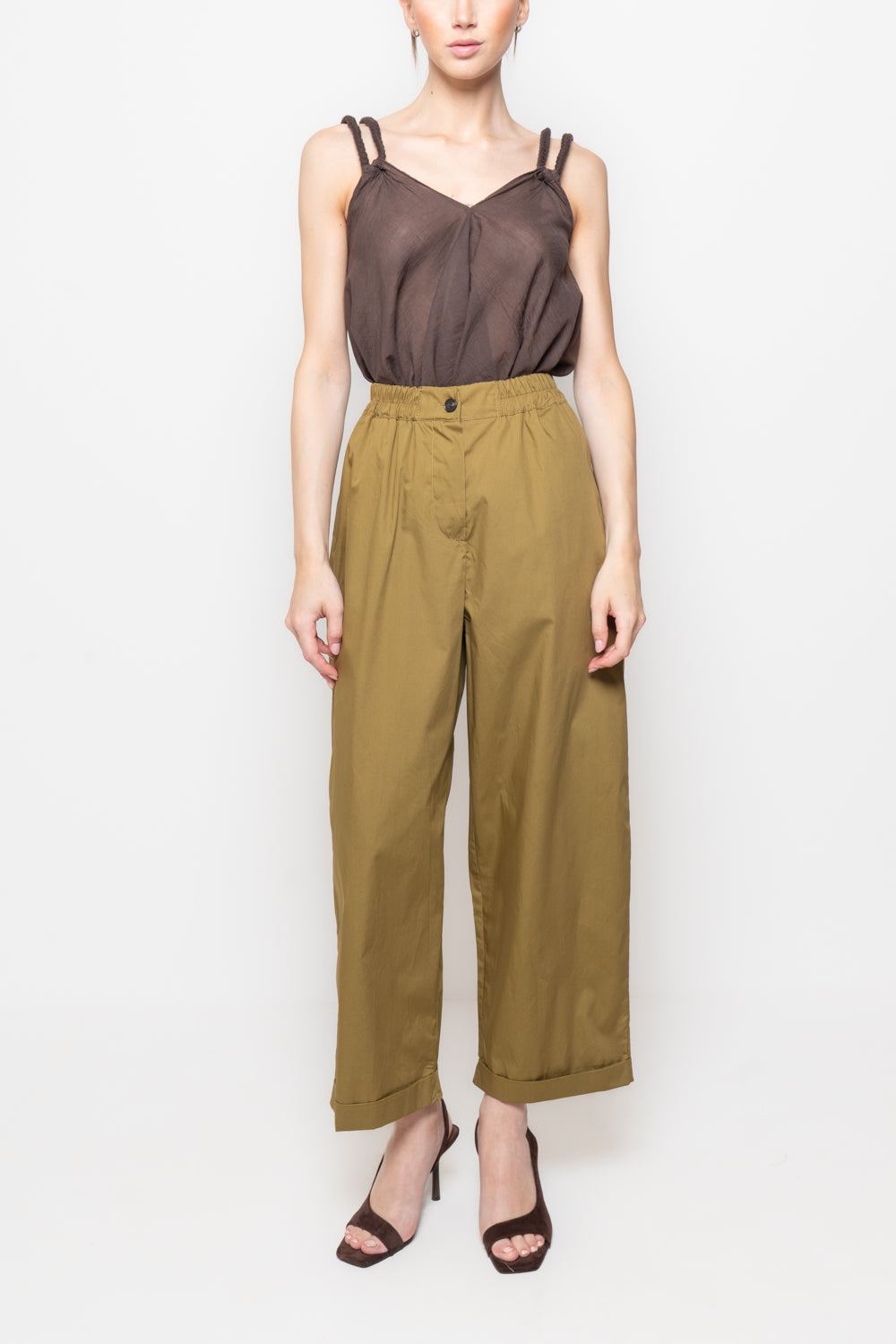 Pantaloni larghi in cotone