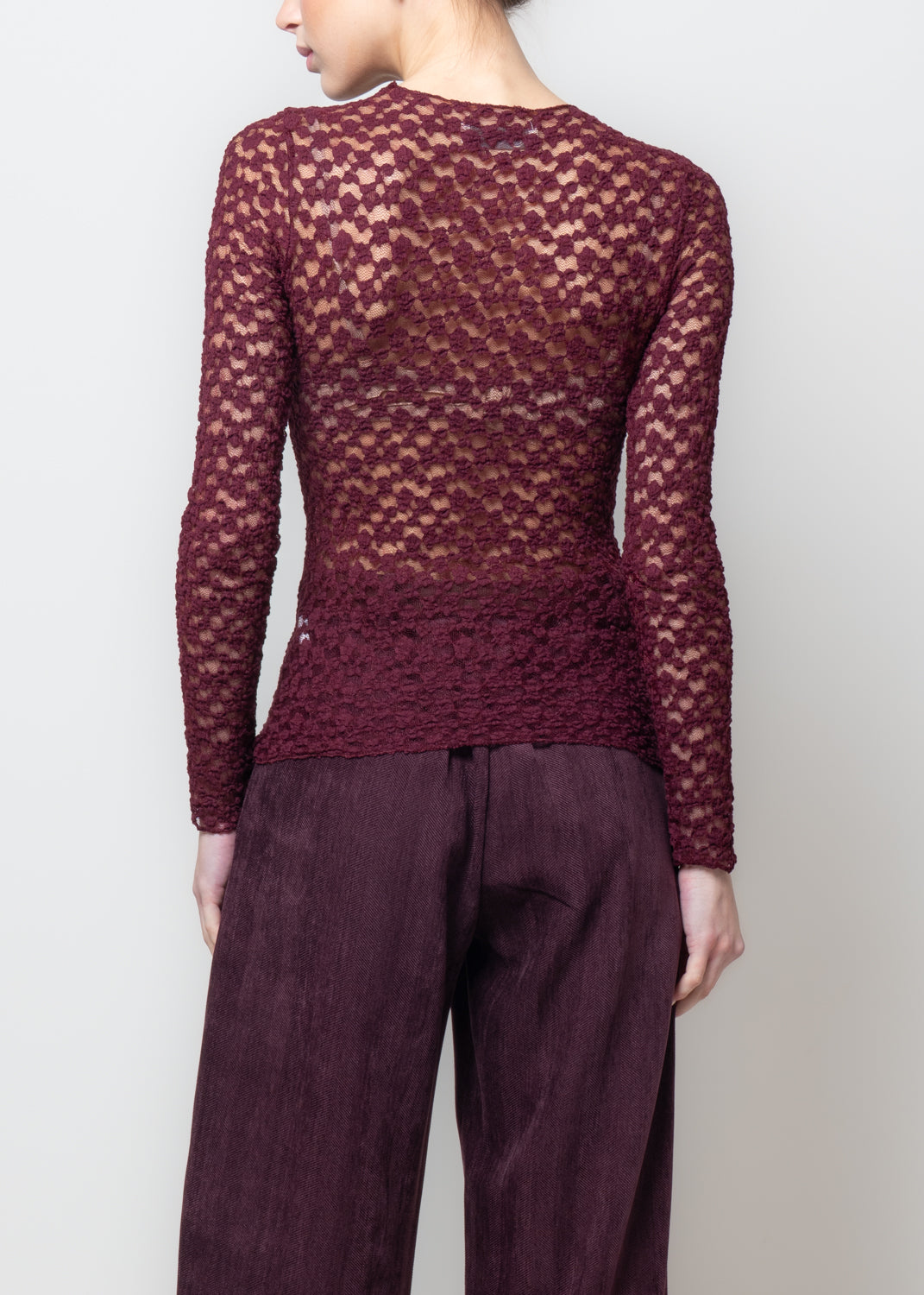 Blusa in pizzo floccato