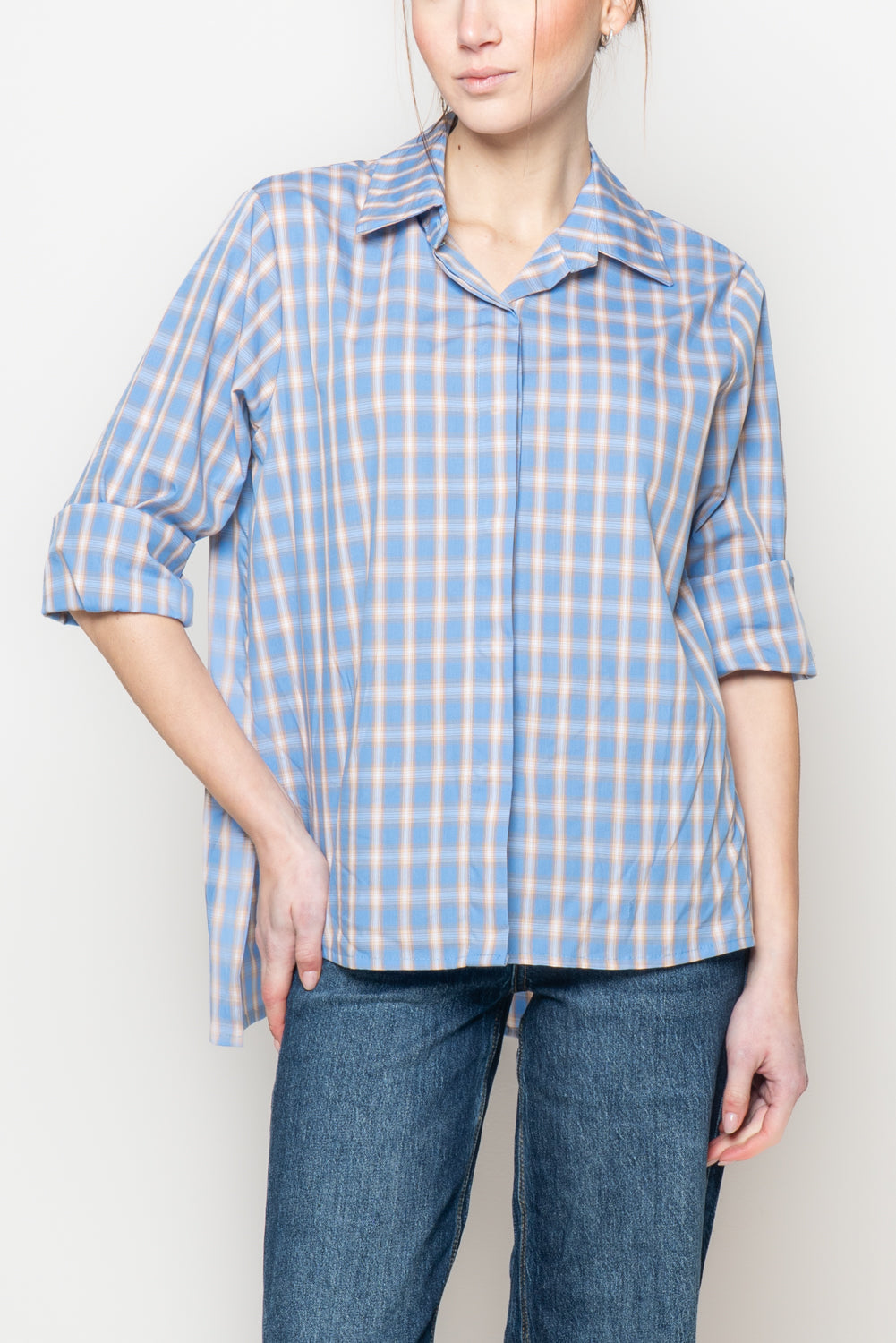 Camicia a quadri con coda