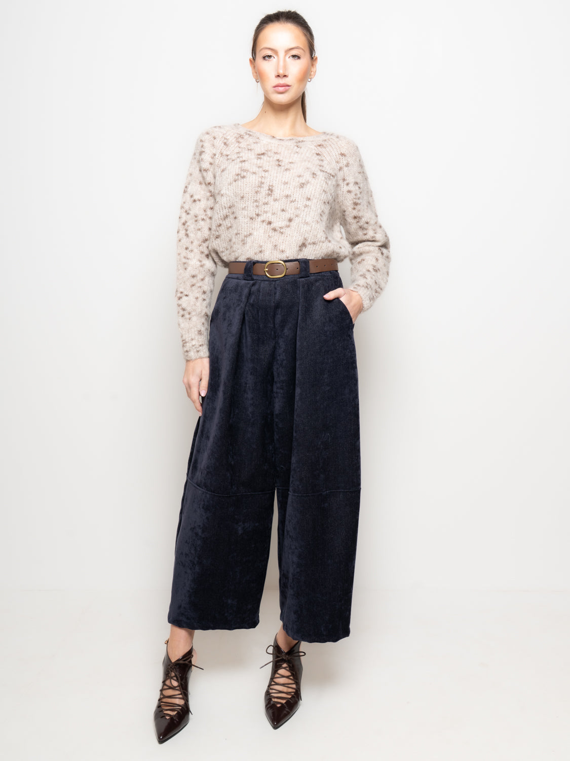 Pantalone ampio in ciniglia