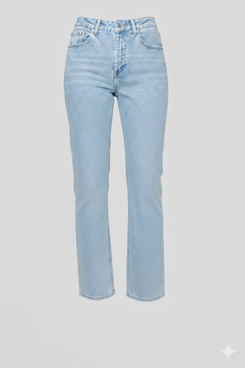 Jeans straight a taglio vivo
