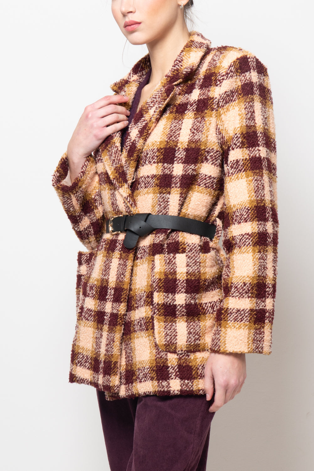 Giacca bouclé a quadri