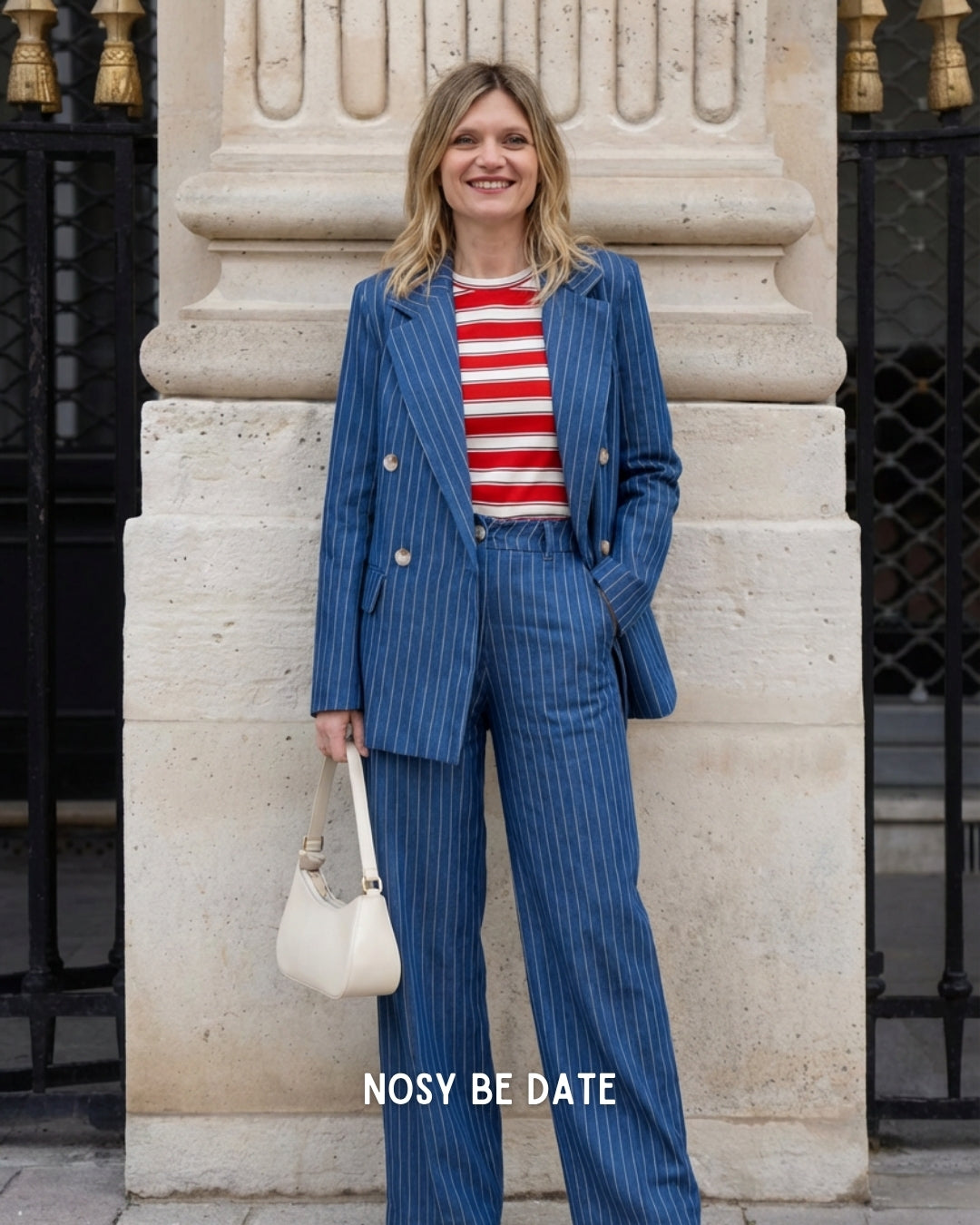 Pantaloni in fluido gessato