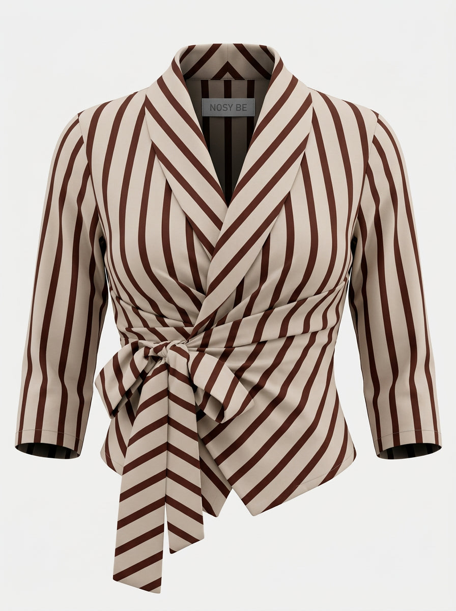 Camicia Rigata Nodata Frontale