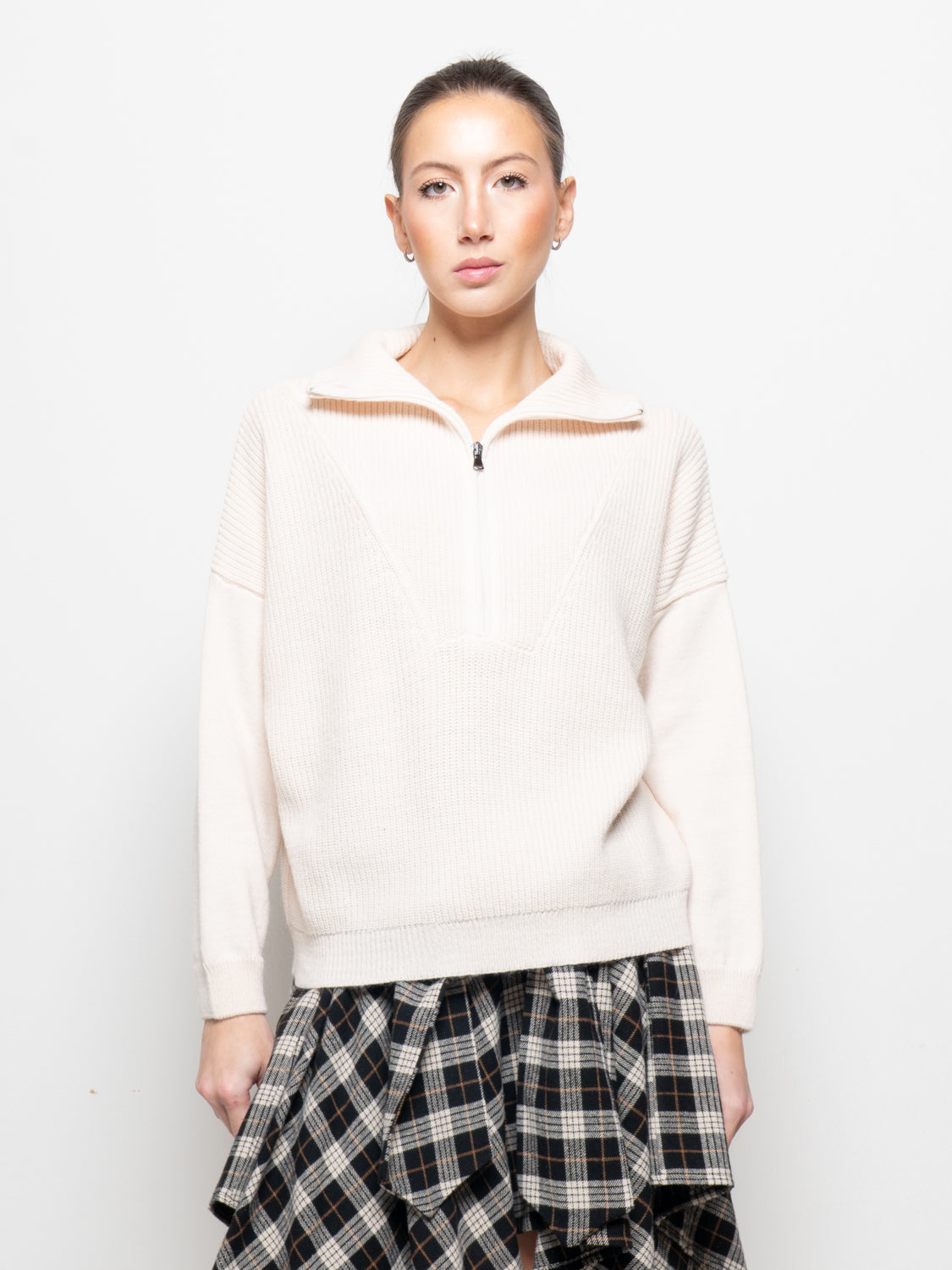 Maglione con collo a zip