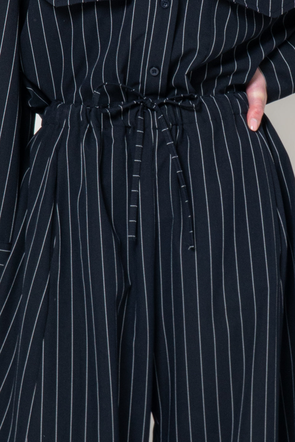 Pantalone barrel gessato