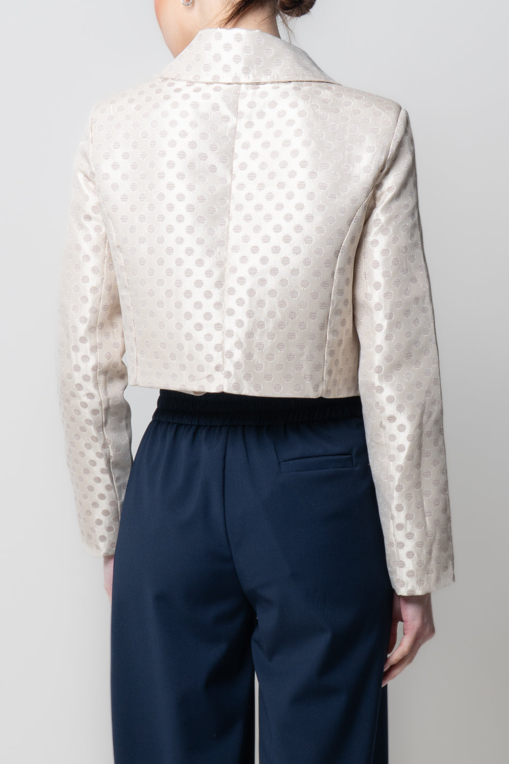 Giacca Cropped Pois Jacquard