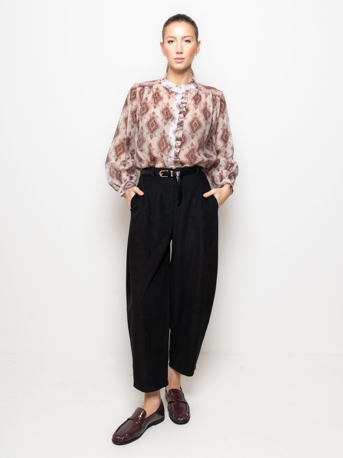 Pantalone affusolato in twill