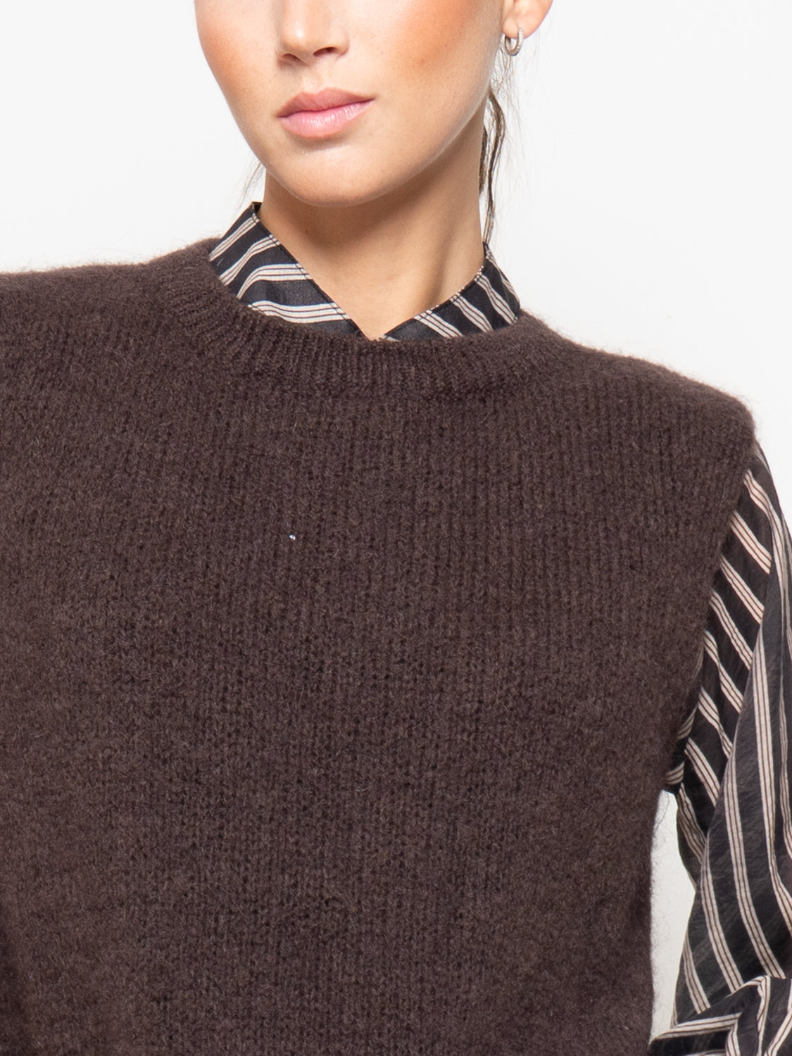 Gilet in maglia mohair senza maniche
