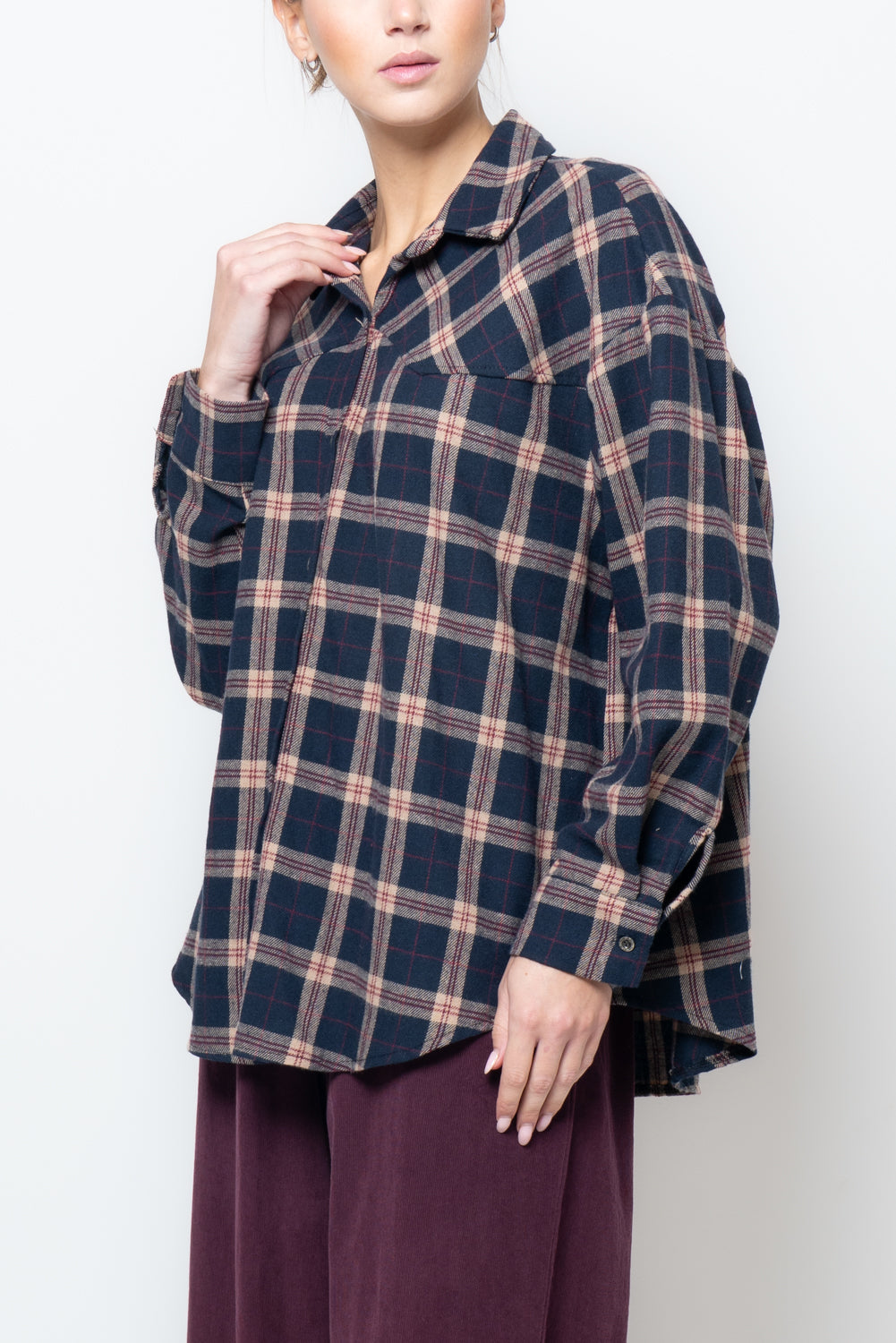 Camicia a quadri con sprone