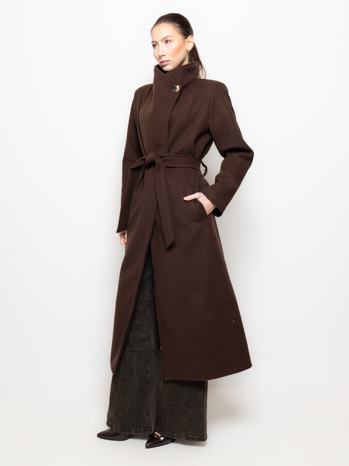 Cappotto lungo con cintura