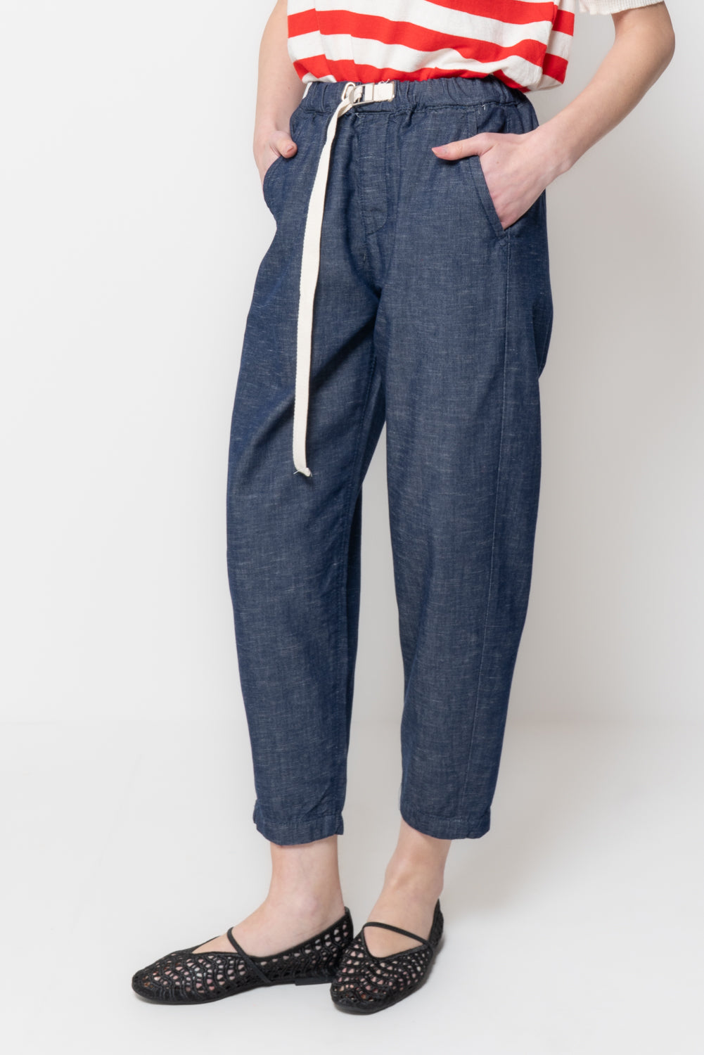 Pantaloni denim leggero con Coulisse