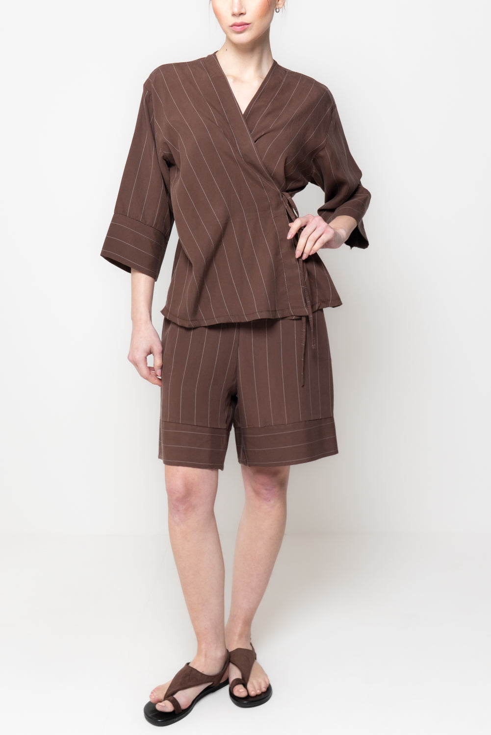 Blusa a Portafoglio Gessata