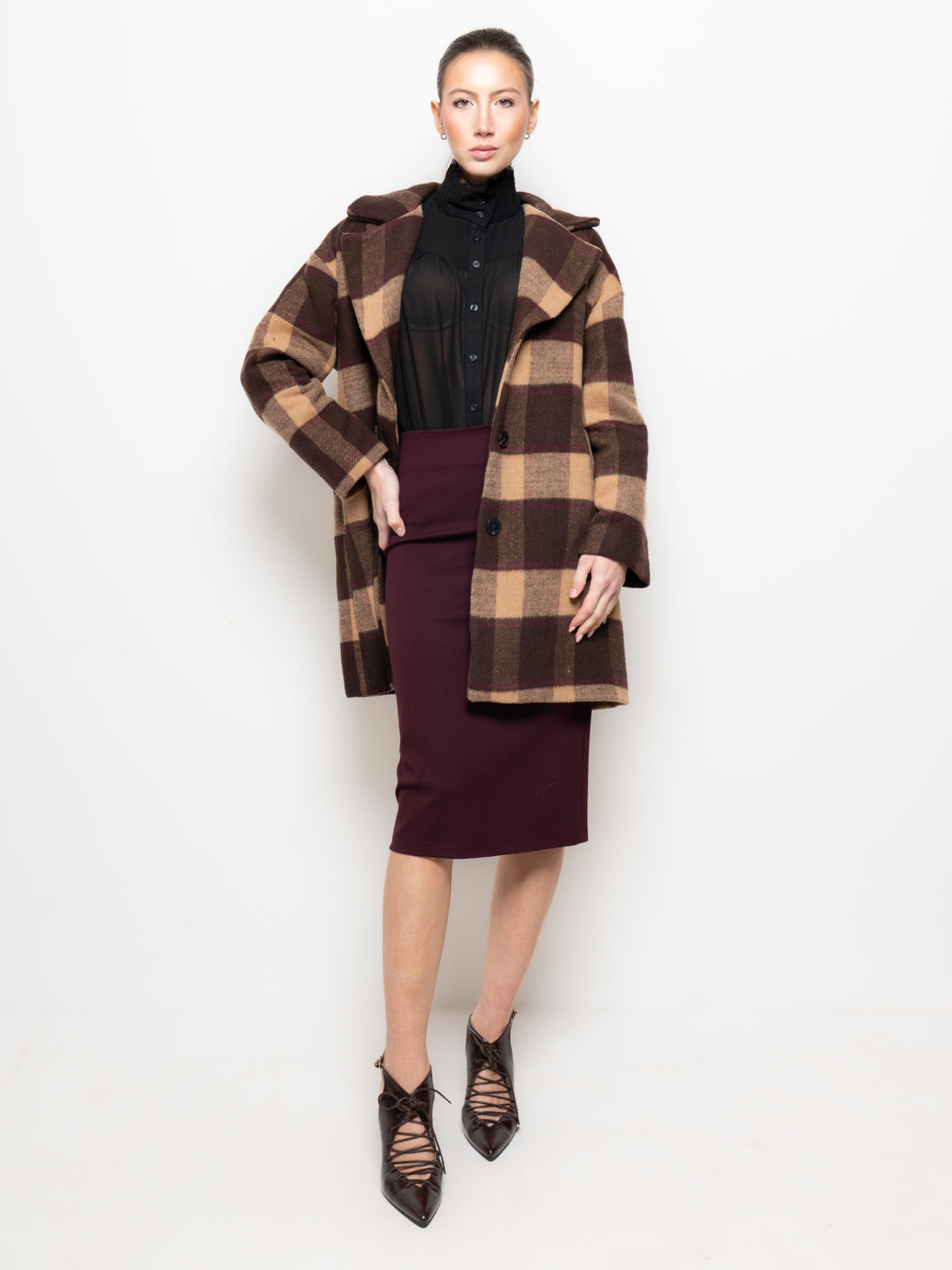Cappotto oversize a quadri