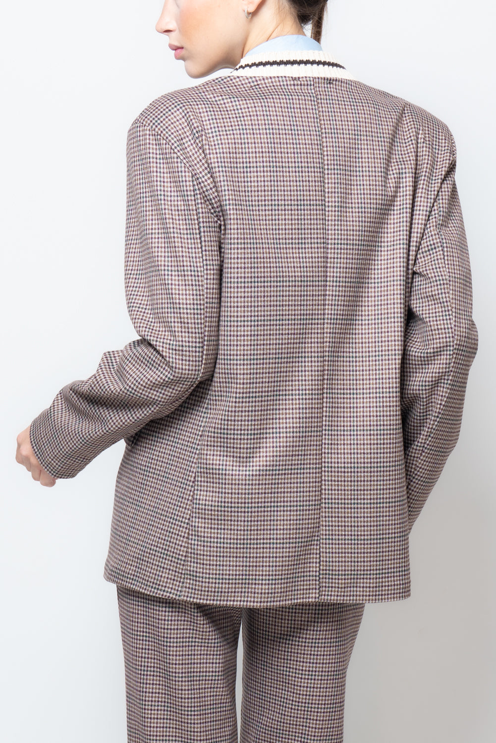 Giacca a cardigan in pied de poule