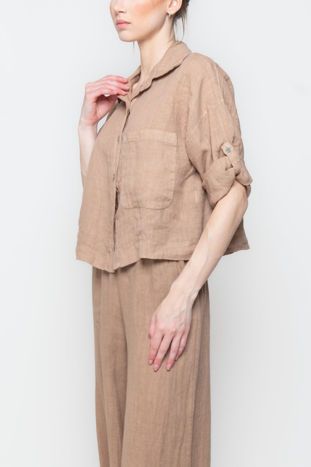 Camicia a scatola 100% lino