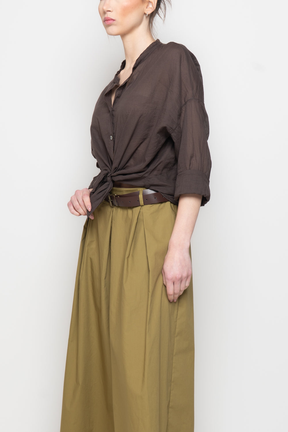 Camicia Oversize con Scollo alla coreana