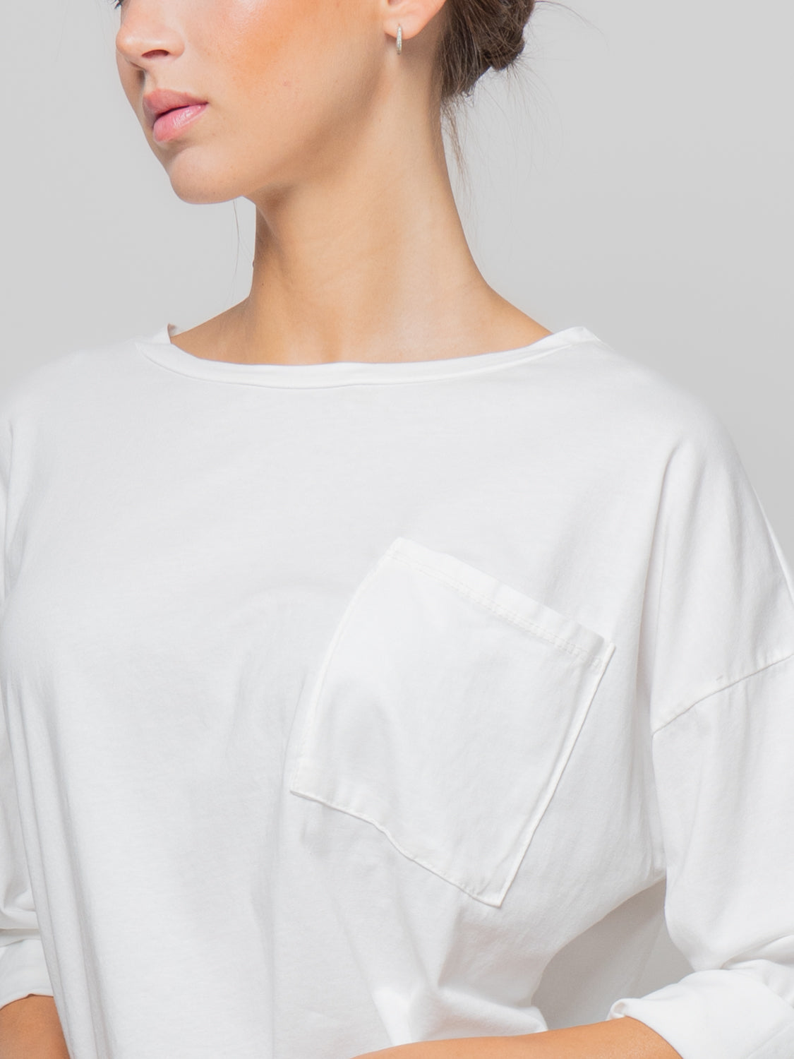 T shirt a manica lunga con tasca