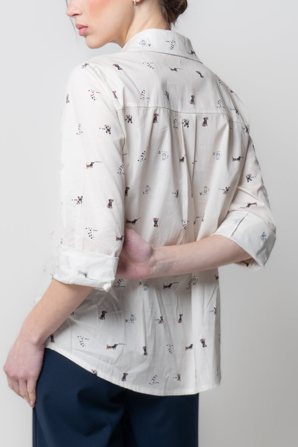 Camicia Bianca Fantasia Cani