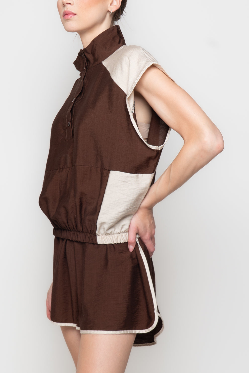Casacca crop Color-Block