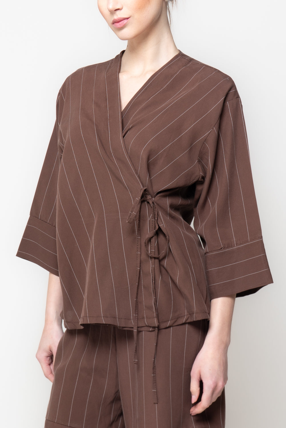 Blusa a Portafoglio Gessata
