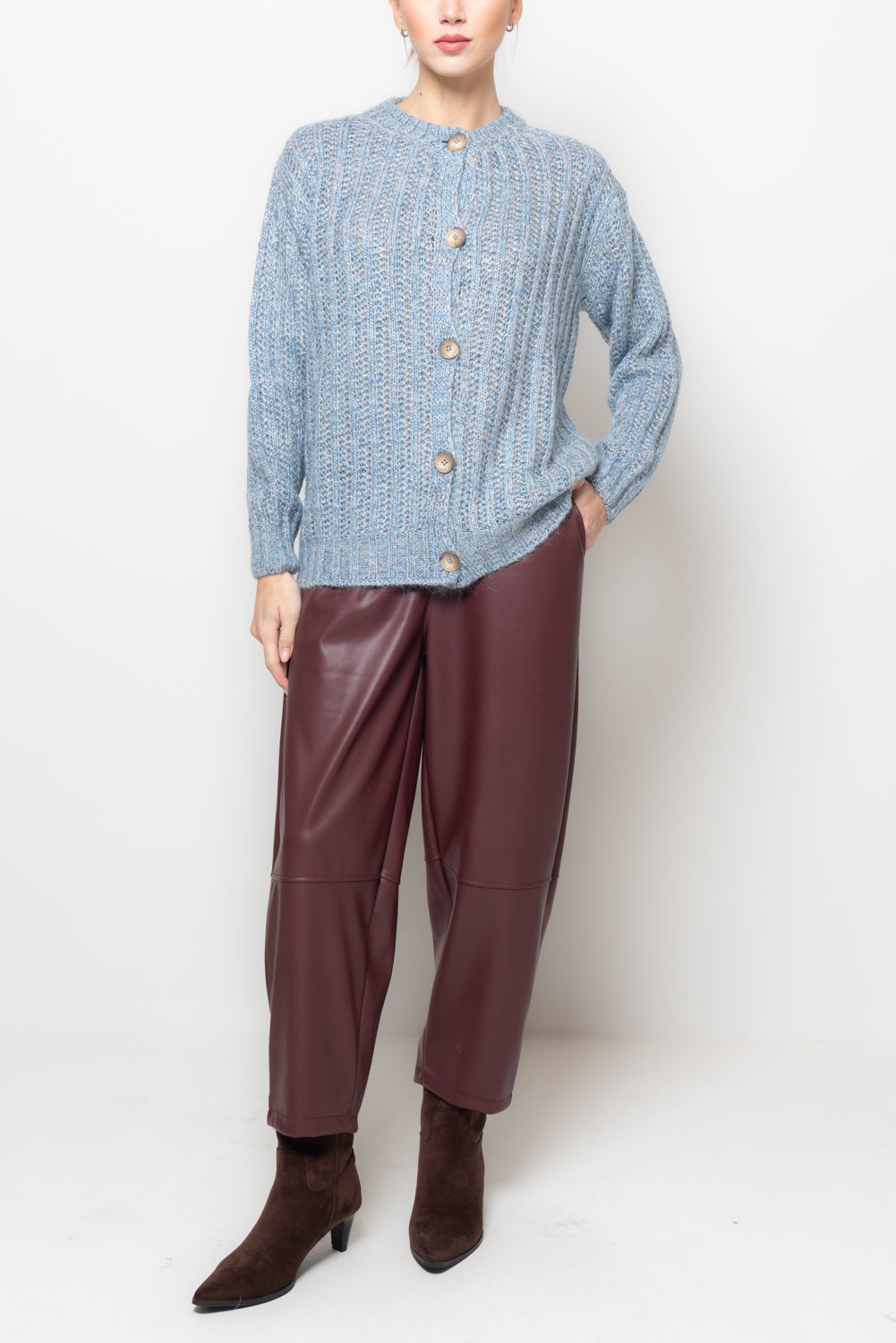 Cardigan misto mohair melange