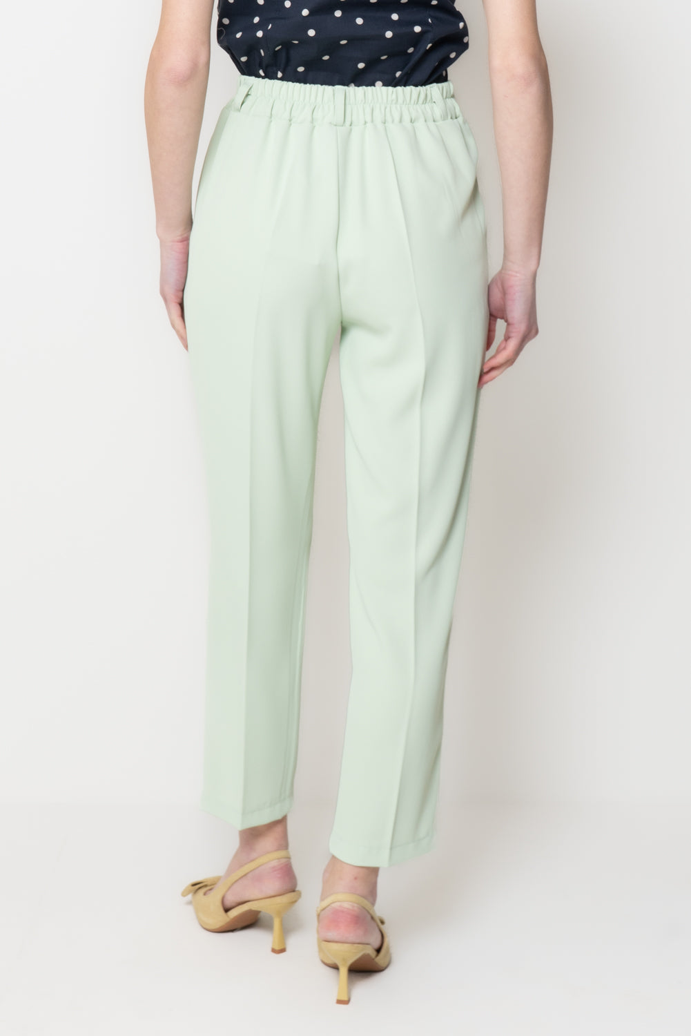 Pantaloni Slim con Piega Stirata