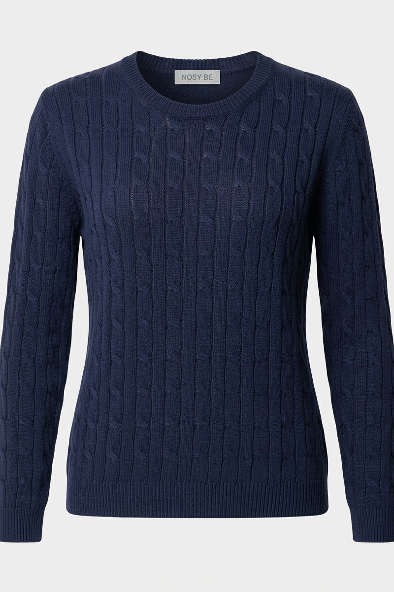 Maglia a Trecce in Cotone Leggero