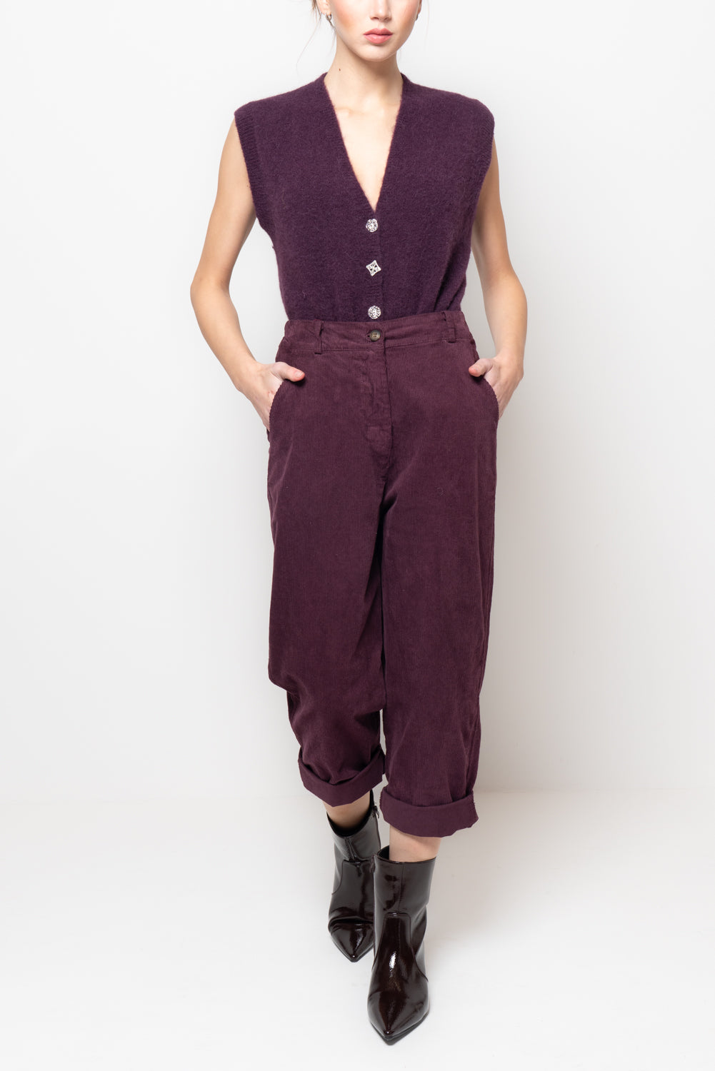 Pantaloni baggy in velluto