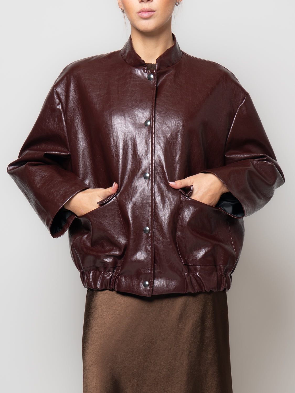 Bomber ecopelle lucida