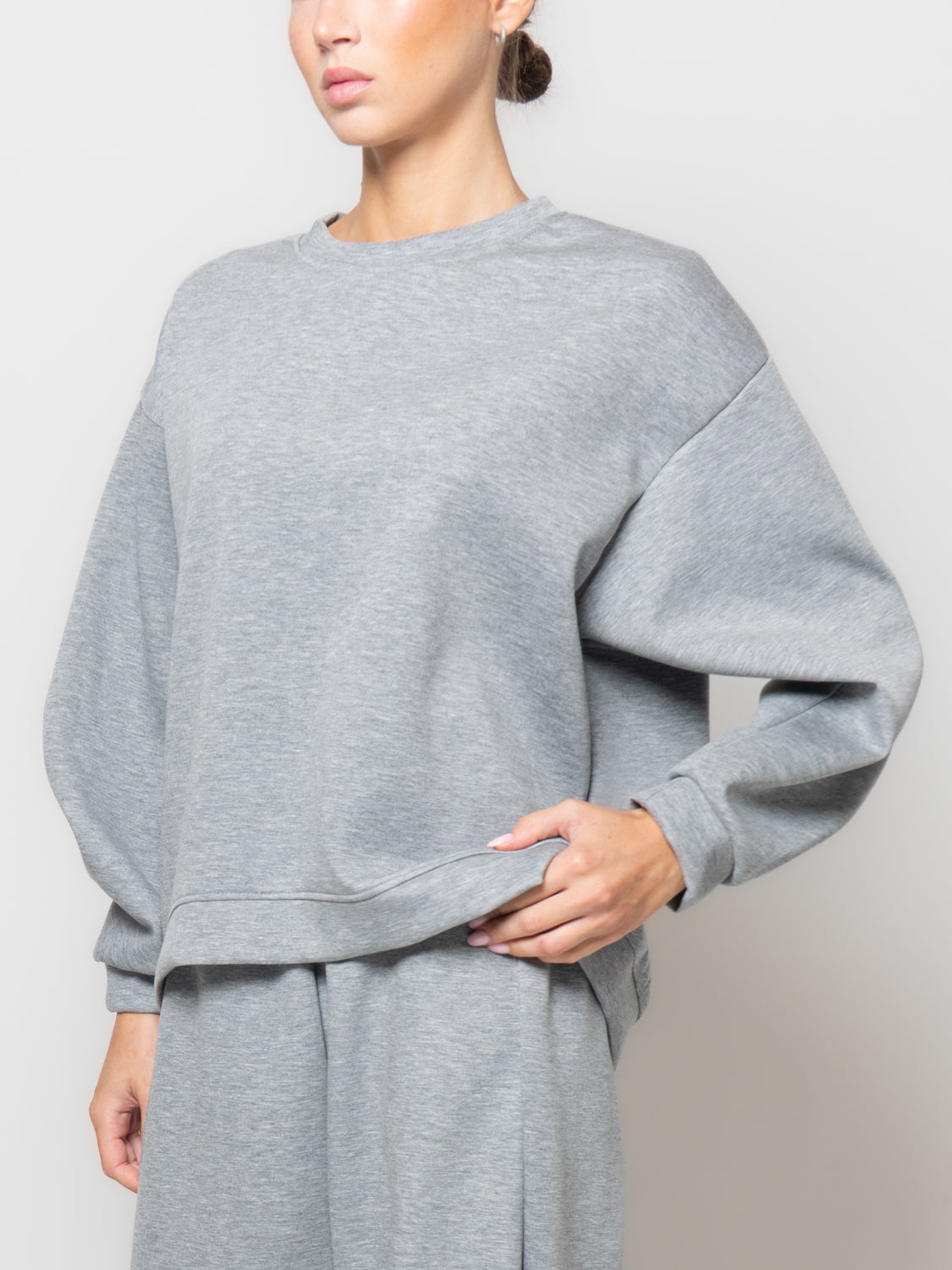 Felpa in neoprene con manica rappresa